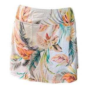 Jantzen White Tropical Swim Skirt Size 10